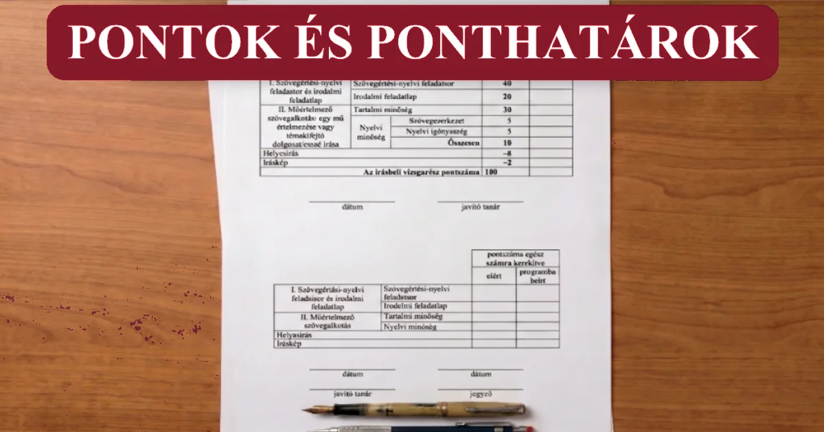 Pontozás és ponthatárok – magyar érettségi 2027